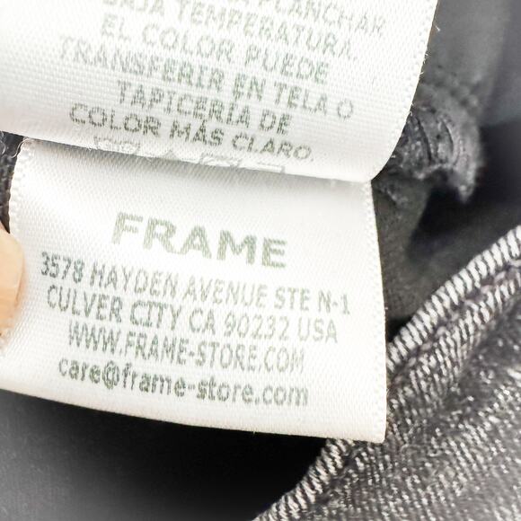 Frame Le Garcon Pembroke Black Wash Skinny Denim Jeans Size 26 - Picture 8 of 9